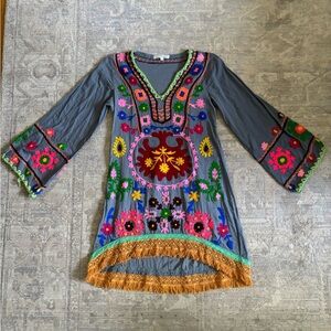Debbie Katz embroidered dress XS